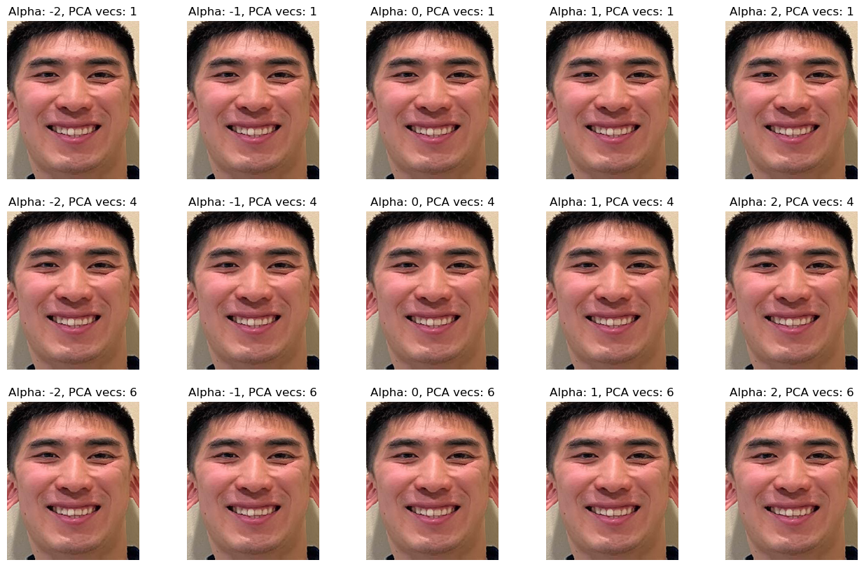 Images of Caricatures achieved using PCA Bases