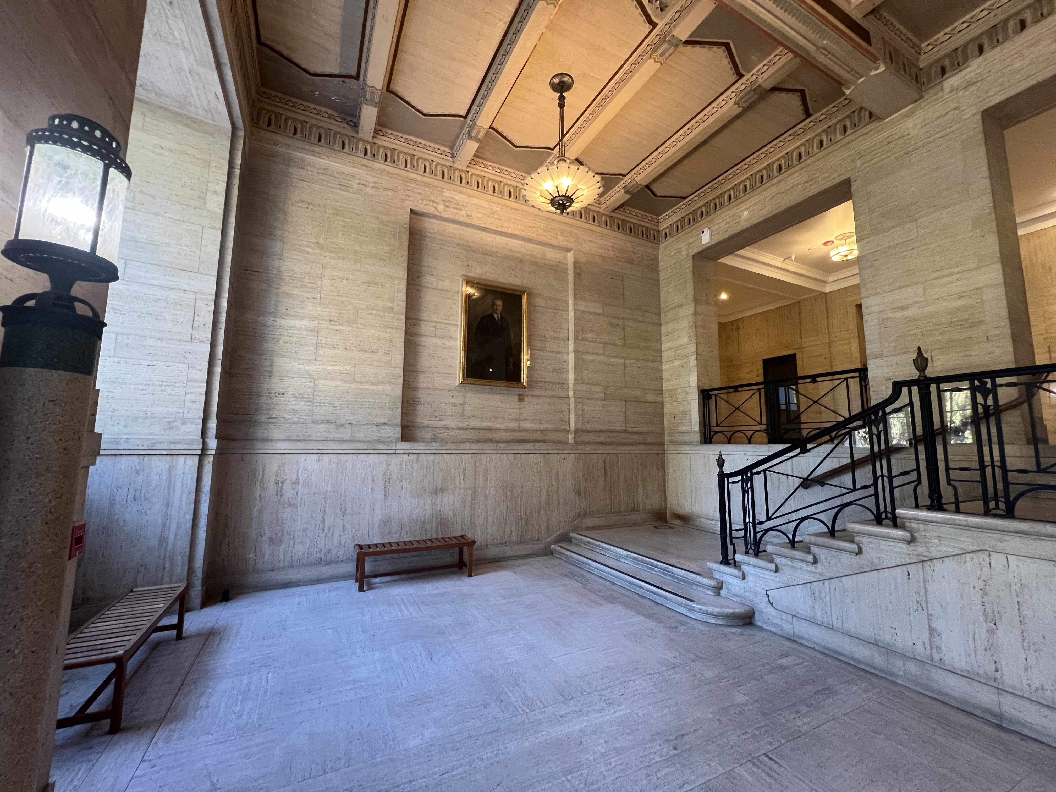 Image of left portion of entrance way of Giannini Hall