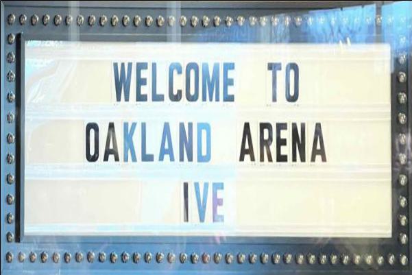 Rectified Image of a sign in Oakland Arena for IVE